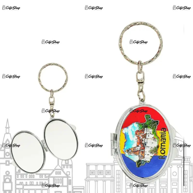 Breloc oglinda realizat din metal – design romania b